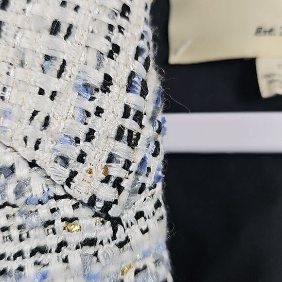 NWOT L'AGENCE Kenzie Tweed Double Breasted Blazer in Blue and White - Size 2 - Picture 16 of 16